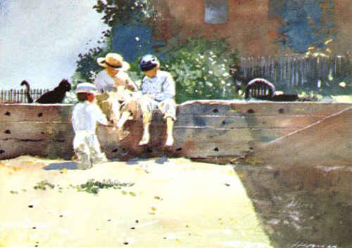 Winslow Homer Boys Kitten France oil painting art